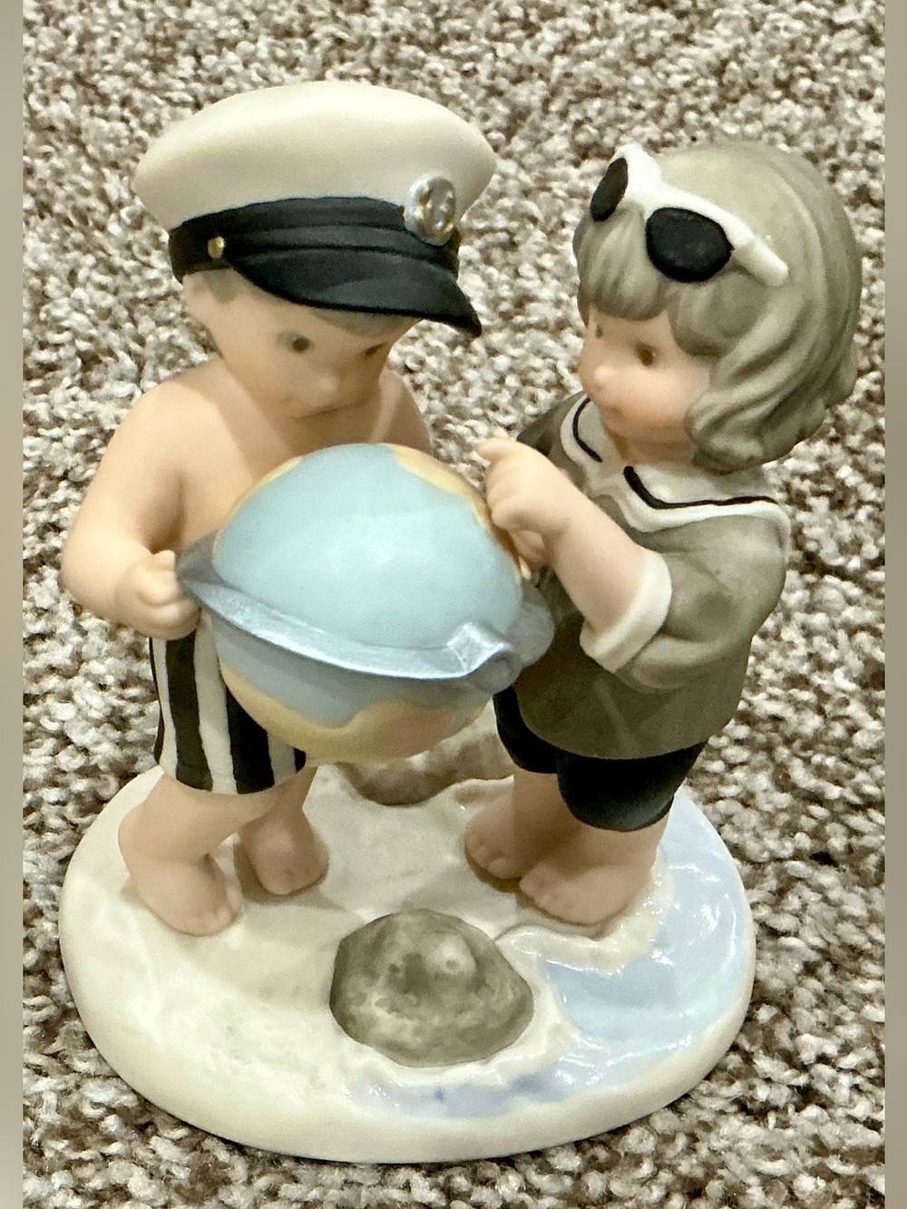Kim Anderson Beach Children Figurine in Soft Pastels